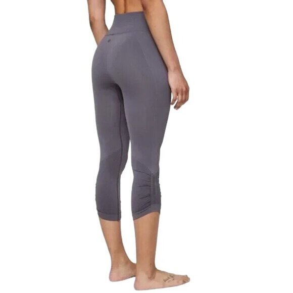 Lululemon Ebb to Street Gray Seamless Capri Leggings - Picture 2 of 5